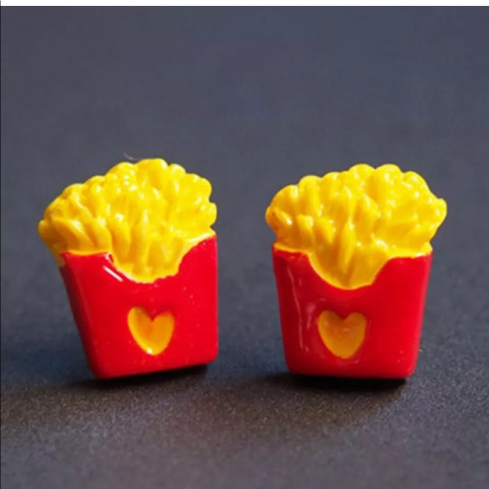 Fries Macdonald heart food earrings - Picture 1 of 1